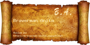 Braverman Anita névjegykártya